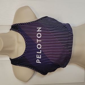 Peloton Wear It To Heart Limited Edition Purple  Black Striped Sports Br…